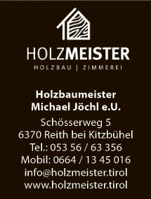 Print-Anzeige von: Holzmeister, Holzbau-Zimmerei