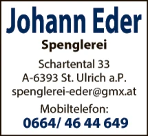 Print-Anzeige von: Johann Eder GmbH & Co KG, Spenglerei