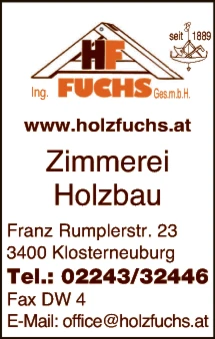 Print-Anzeige von: Fuchs Ing GesmbH, Holzbau