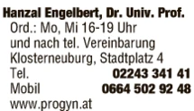 Print-Anzeige von: Hanzal, Engelbert, Dr., Facharzt für Frauenheilkunde