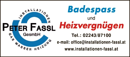 Print-Anzeige von: Fassl Peter InstallationsgmbH, Installateur