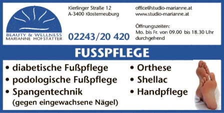 Print-Anzeige von: Hofstätter, Marianne, Studio