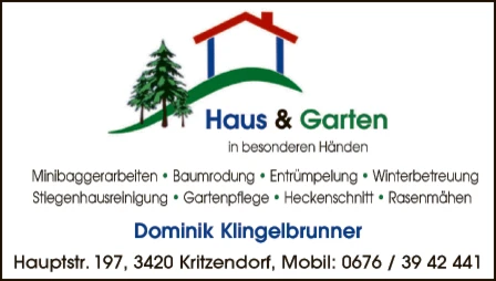 Print-Anzeige von: Haus & Gartenservice Klingelbrunner Dominik