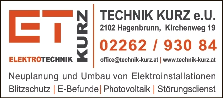 Print-Anzeige von: Technik-Kurz E.U., Elektrotechnik Print-Anzeige von: Technik-Kurz E.U., Elektrotechnik
