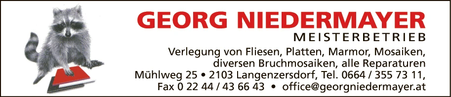 Print-Anzeige von: Niedermayer, Georg, Fliesenlegermeisterbetrieb