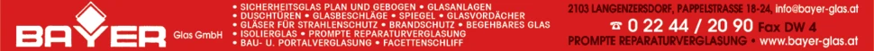 Print-Anzeige von: Bayer Glasverarbeitungs und HandelsgesmbH, Glas