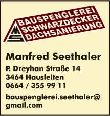 Print-Anzeige von: Seethaler, Manfred, Spengler