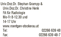 Print-Anzeige von: Univ.Doz.Dr. Stephan Grampp & Univ.Doz.Dr. Henk Gruppenpraxis, FA f. Radiologie