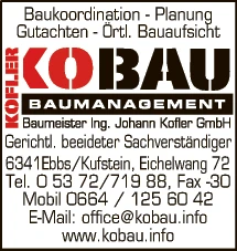 Print-Anzeige von: KOBAU Baumanagement - Ing.Johann Kofler GmbH