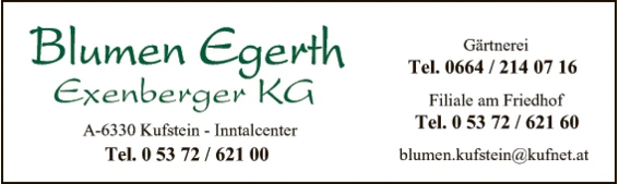 Print-Anzeige von: Blumen-Egerth, Exenberger Renate, Blumen