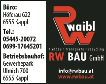 Print-Anzeige von: RW Bau GmbH Print-Anzeige von: RW Bau GmbH