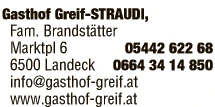Print-Anzeige von: Gasthof Greif