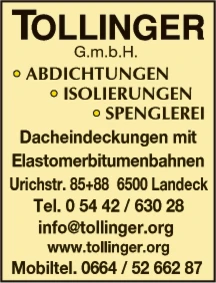 Print-Anzeige von: Tollinger GmbH, Dachdeckerei