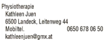 Print-Anzeige von: Juen, Kathleen, Physiotherapie