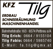 Print-Anzeige von: KFZ Tilg GmbH, Maschinenhandel
