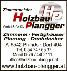 Print-Anzeige von: Holzbau Plangger GmbH & Co KG