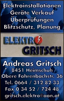 Print-Anzeige von: Gritsch, Andreas, Elektro