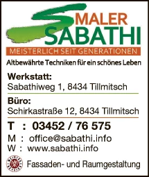 Print-Anzeige von: Sabathi, Thomas, Malermeister