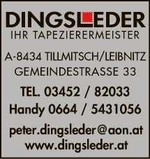 Print-Anzeige von: Dingsleder, Peter, Ihr Tapezierermeister