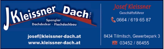 Print-Anzeige von: Kleissner J. Spengler u Dachdecker GmbH Print-Anzeige von: Kleissner J. Spengler u Dachdecker GmbH