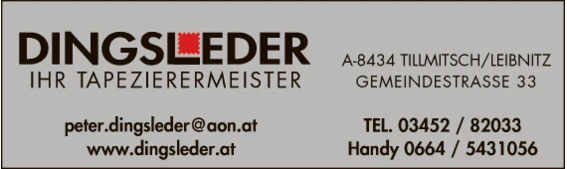 Print-Anzeige von: Dingsleder, Peter, Ihr Tapezierermeister