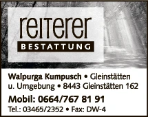 Print-Anzeige von: Bestattung Reiterer, Gernot