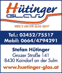 Print-Anzeige von: Hütinger, Stefan, Glas