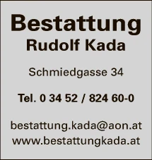 Print-Anzeige von: Bestattung Kada e.U., Bestattungsunternehmen