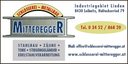 Print-Anzeige von: Mitteregger, Franz, Schlossereien