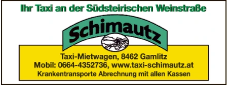 Print-Anzeige von: Schimautz Taxi, Taxiunternehmen