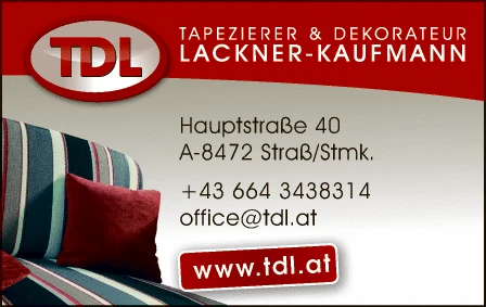 Print-Anzeige von: Lackner-Kaufmann, Manuela, Tapeziererin u. Dekorateurin