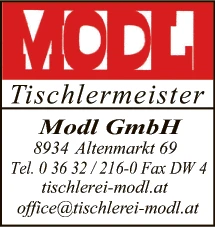 Print-Anzeige von: Modl, Manfred, Ing., Tischlerei