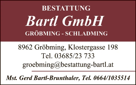Print-Anzeige von: Bestattung Bartl GmbH