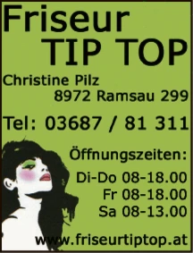 Print-Anzeige von: Pilz, Christine, Tip-Top Frisiersalon