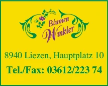Print-Anzeige von: Winkler, Brigitte, Blumengeschäft