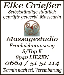 Print-Anzeige von: Grießer, Elke, Massagestudio