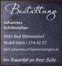 Print-Anzeige von: Bestattung Schlömicher