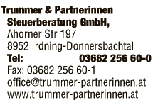 Print-Anzeige von: Trummer & Partnerinnen Steuerberatung GmbH