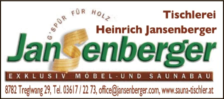 Print-Anzeige von: Jansenberger, Heinrich, Saunabau u Tischlerei