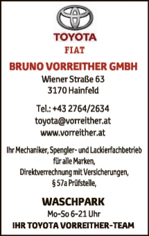 Print-Anzeige von: Vorreither Bruno GesmbH, Autohaus