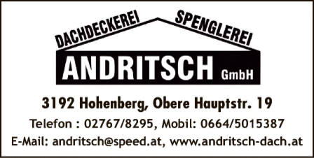 Print-Anzeige von: Andritsch GesmbH, Dachdecker