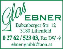 Print-Anzeige von: Ebner GmbH, Glaserei Glaserei
