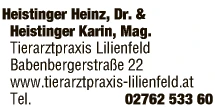 Print-Anzeige von: Tierarztpraxis Lilienfeld Print-Anzeige von: Tierarztpraxis Lilienfeld