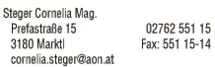 Print-Anzeige von: Steger, Cornelia, Mag., Psychologische Praxis