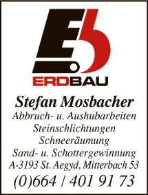 Print-Anzeige von: Stefan Mosbacher, Erdbau Print-Anzeige von: Stefan Mosbacher, Erdbau