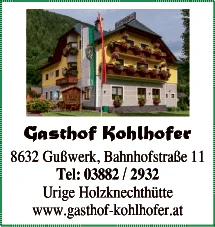 Print-Anzeige von: Kohlhofer, Thomas, Gasthof