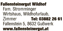 Print-Anzeige von: Gasthof zum Fallenstein