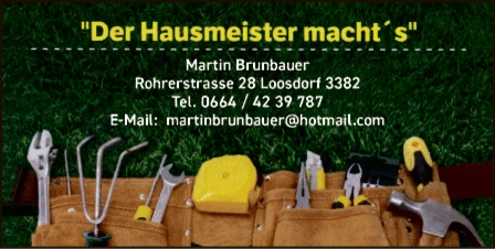 Print-Anzeige von: Brunbauer, Martin, Hausmeister