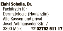 Print-Anzeige von: Yousef Elahi, Soheila, Dr., Fachärztin für Dermatologie