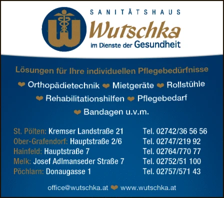 Print-Anzeige von: Wutschka GesmbH, Sanitätshaus